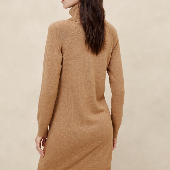Banana Republic Camel Turtle-Neck Sweater Dress/NWT/S - Picture 2 of 15